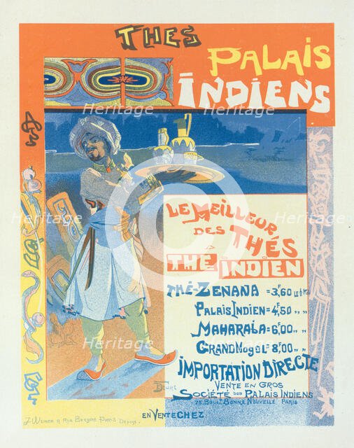 Affiche pour les "Thés du Palais Indien"., c1900. Creator: Georges de Feure.