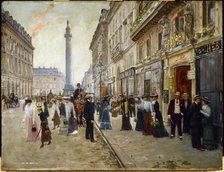 Workers leaving the Maison Paquin, c1900. Creator: Jean Beraud.