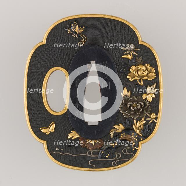 Sword Guard (Tsuba), Japanese, 18th century. Creator: Omori Hidenaga.