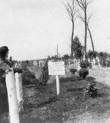London Rifle Brigade Cemetery, Ploegsteert, Belgium, World War I, c1918. Artist: Nightingale & Co
