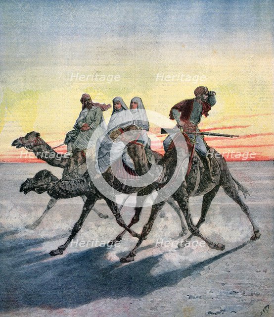 Escape of the prisoners of the Mahdi, Khartoum, Sudan, 1892. Artist: Henri Meyer