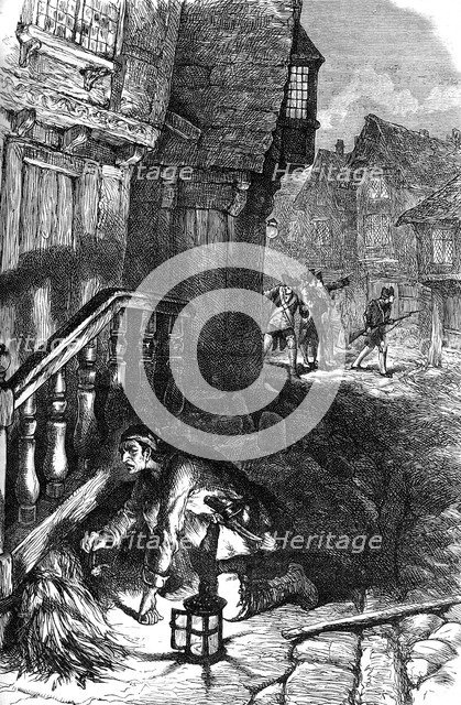 Detection of an incendiary, American Revolutionary War, c1776 (c1880). Artist: Unknown