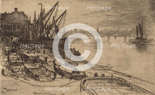 River Thames, at London, 1886. Creator: Lewis Henry Meakin.