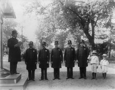Police "roll call inspection" at the White House, 1902. Creator: Frances Benjamin Johnston.