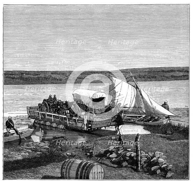 A ferry on the Vaal River, Transvaal, South Africa, c1890. Artist: Unknown