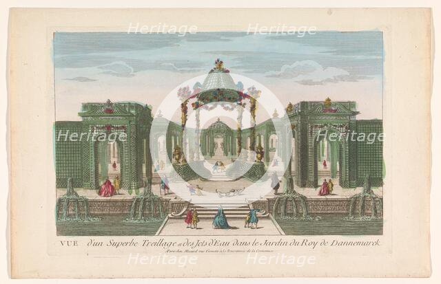 View of the Pergola and the fountains of a garden of the king of Denmark, 1700-1799. Creator: Anon.