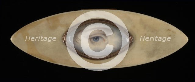 Eye Miniature on an Elliptical Ivory Box, ca. 1800. Creator: Unknown.