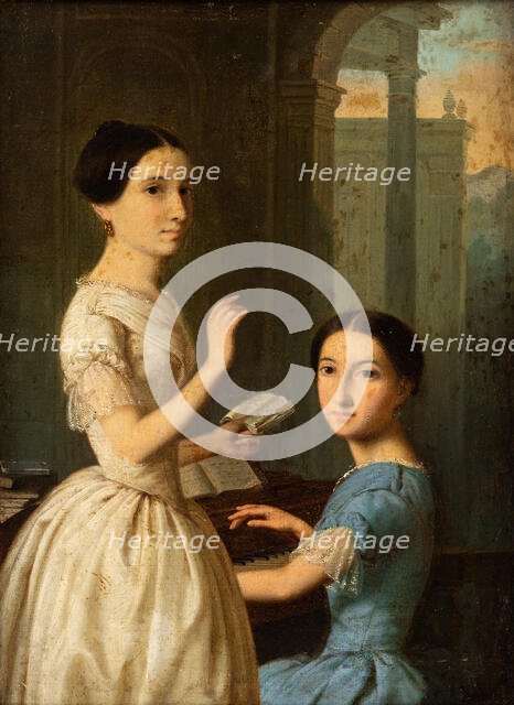Maria and Ekaterina Novosiltseva. Creator: Belloli, Andrei (1820-1881).