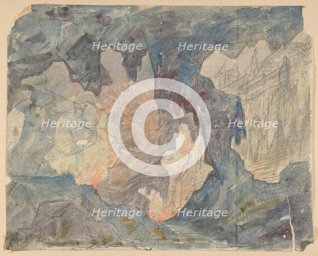 Design for a Stage Set at the Opéra, Paris, 1830-90. Creator: Eugene Ciceri.