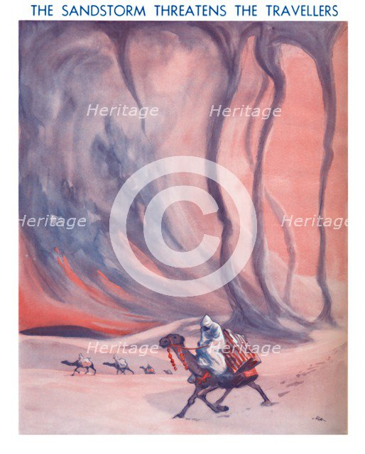'The Sandstorm Threatens The Travellers', 1935 . Artist: Unknown.