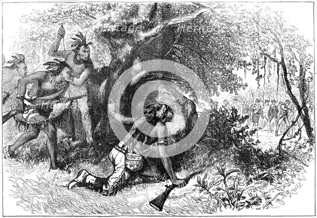 Treachery of the Cherokees, 18th century (c1880). Artist: Unknown