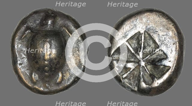 Stater (Coin) Depicting a Sea Turtle, 510-485 BCE. Creator: Unknown.