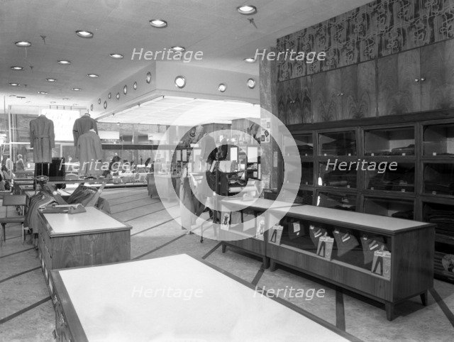 Barnsley Co-operative society, men's tailoring department, South Yorkshire, 1960. Artist: Michael Walters