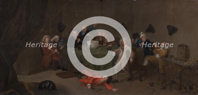 A Midnight Modern Conversation, ca. 1732. Creator: Unknown.