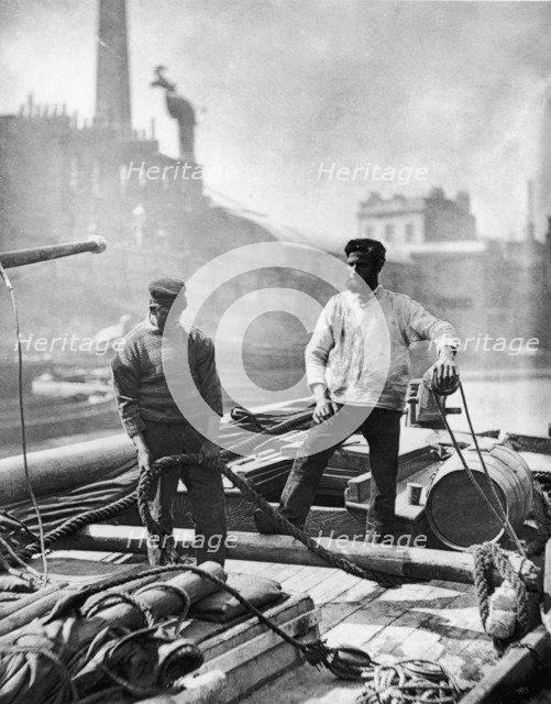 Workers on the silent highway, London, c1876. Artist: Unknown