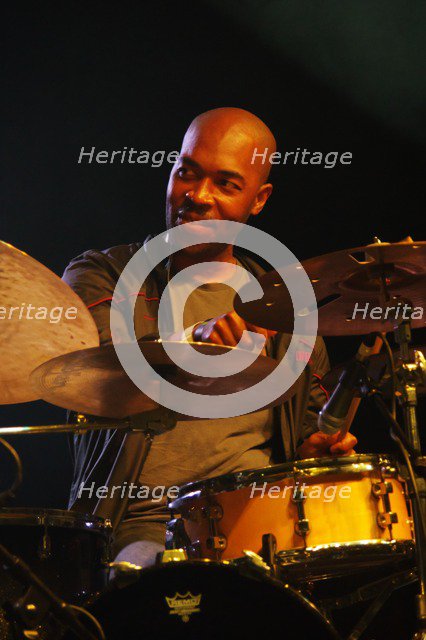 Eric Harland, Love Supreme Jazz Festival, Glynde Place, East Sussex, 2014. Artist: Brian O'Connor.