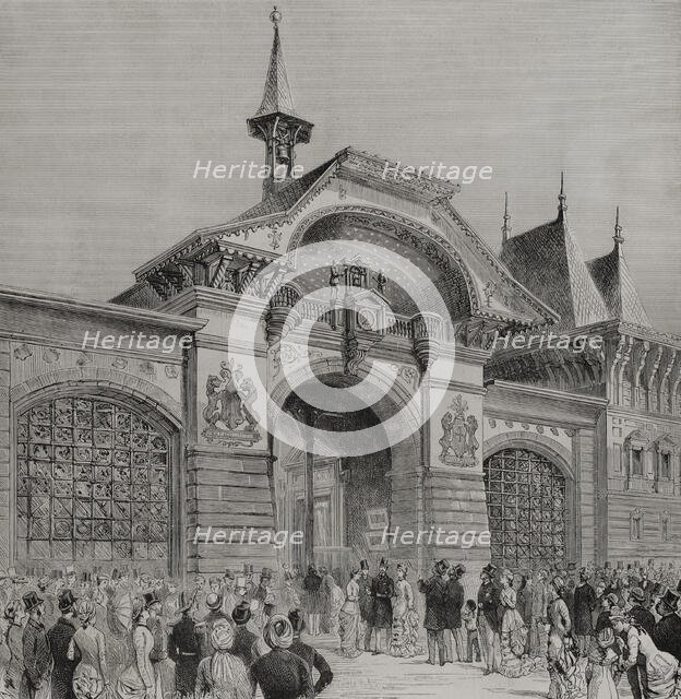 Facade of the Swiss section at the Palace of the Champ de Mars, Paris Exposition, 1878. Creator: Unknown.