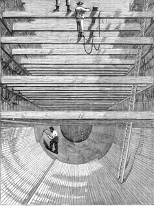 London Main Drainage: constructing the invert for the southern high-level sewer, 1861. Creator: Unknown.