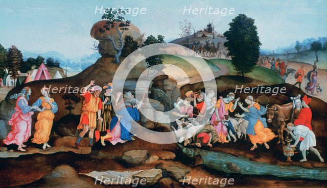 'Moses Brings forth Water out of the Rock', c1500. Artist: Filippino Lippi