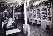 Interior of a toy store, carpets and cleaning objects located in 18 Puertaferrisa street, Barcelo…