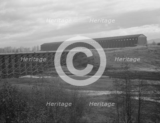 Abandoned storage shed of the Humbird Lumber Company, Sandpoint, Bonner County, Idaho, 1939. Creator: Dorothea Lange.