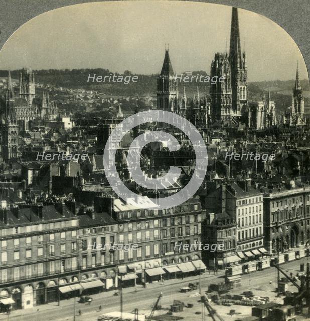 'Rouen, France, from across the River Seine', c1930s. Creator: Unknown.