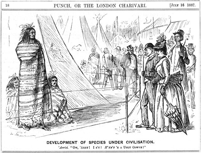 George du Maurier cartoon from Punch illustrating Darwinism, 1887. Artist: George du Maurier