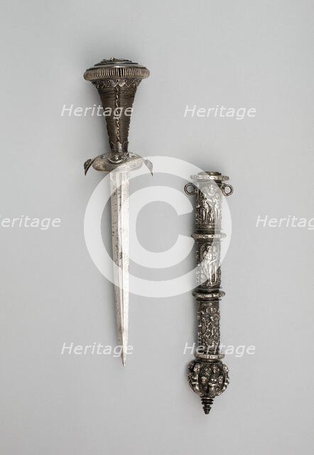 Dagger and Sheath, Germany, Scabbard: 3rd quarter of 16th cent; dagger: 19th cent in 16th cent... Creator: Unknown.