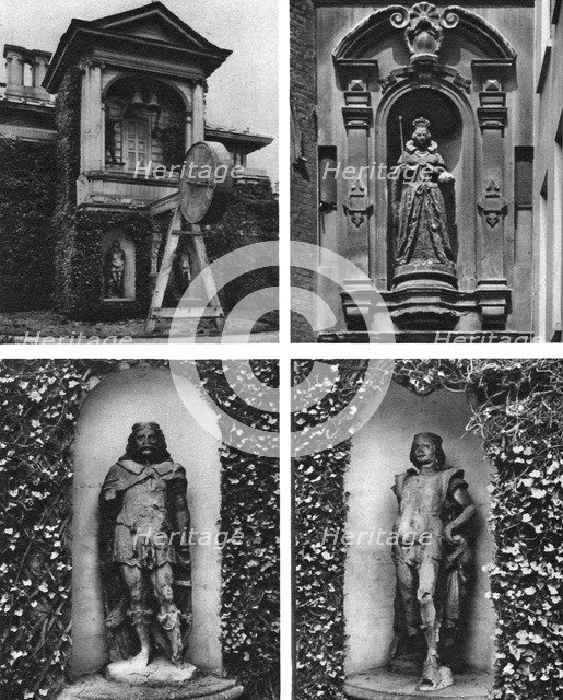 Clock and statues, Church of St Dunstan-in-the-West, London, 1926-1927. Artist: Joel