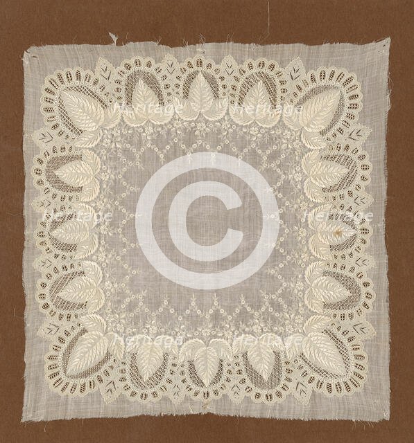 Handkerchief, France, 19th century. Creator: Unknown.
