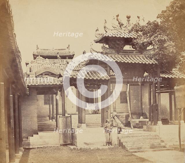 Entrance to the Five Genii Temple, Canton, April 1860, 1860. Creator: Felice Beato.