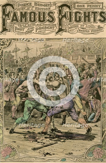 'The first fight between Tom Spring and Jack Langan', 1824 (late 19th or early 20th century). Artist: Unknown