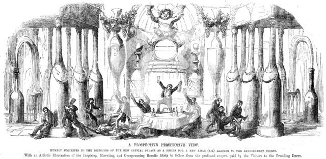 ''The Crystal Palace and its Refreshments; A Prospective Perspective View ', 1854. Creator: Unknown.