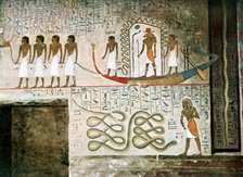 Boat scene, Tombs of the Nobles, Thebes, Egypt. Artist: Unknown