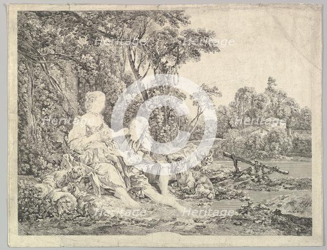 Pensant-ils au Raisin? (Are They Thinking About the Grape?), 18th century. Creator: Jacques Philippe Le Bas.