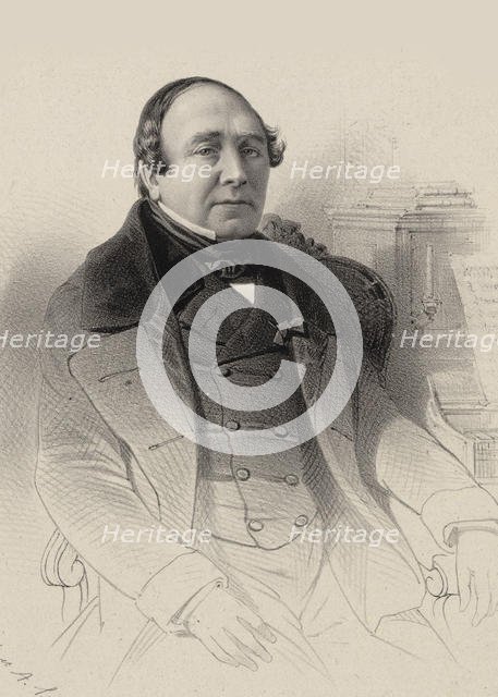 Portrait of the opera singer Louis Antoine Eléonore Ponchard (1787-1866) , 1850. Creator: Aumont, Pierre-Hippolyte (?-1865).