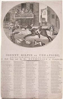John Gilpin in Edmonton, London, 1785. Artist: Anon
