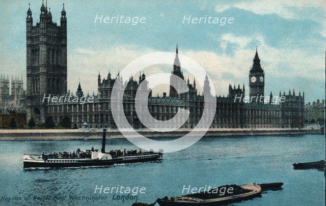 'Houses of Westminster, London', 1907, (c1900-1930). Artist: Unknown.