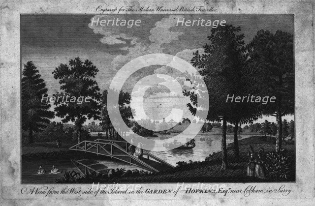 'A View of the Island in the Garden of Hopkins, Esqr. near Cobham in Surry.', c1760. Artist: Unknown.