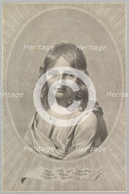 Bust of Jesus as a Child in an Oval. Creator: Claude Mellan.
