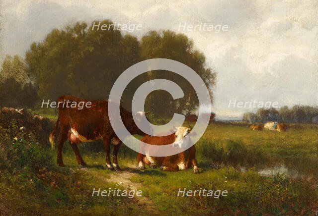 Landscape with Cows, date unknown, c1850-1890. Creator: William Hart.
