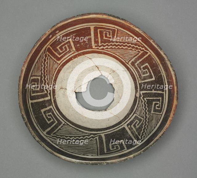 Bowl with Geometric Design (Four- part Stepped- Fret Design), c 1000-1150. Creator: Unknown.