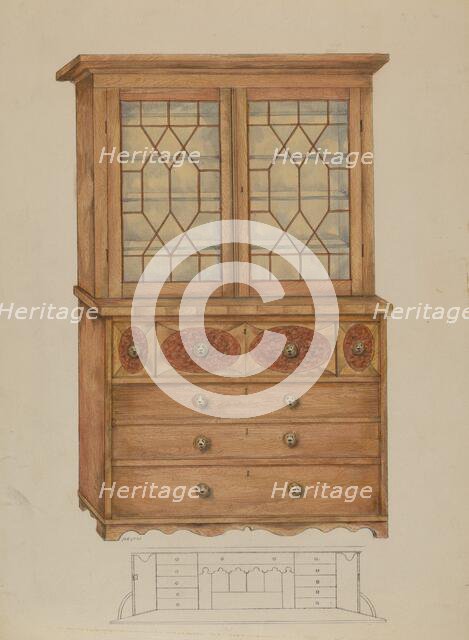 Combination Book Case, Desk, and Bureau, c. 1936. Creator: Henry Meyers.