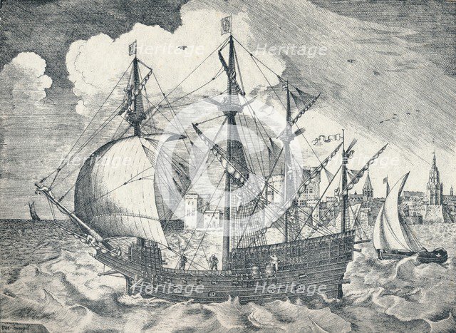 'Sixteenth Century Ship', 1925. Artist: Unknown.