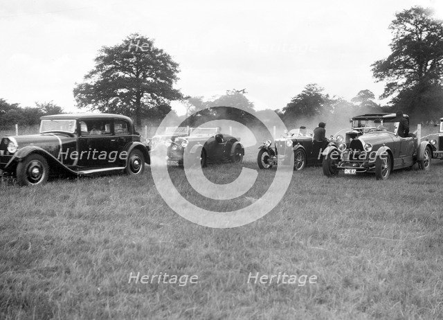 Cars taking part in the Bugatti Owners Club gymkhana, 5 July 1931. Artist: Bill Brunell.