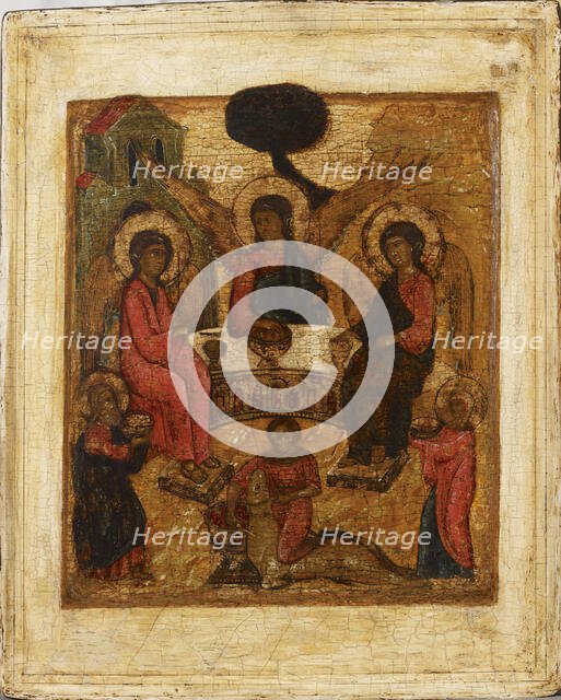 Holy Trinity, Russian icon, 1600-1660. Creator: Unknown.