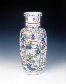 Chinese Imari rouleau vase, mid Kangxi period, Qing dynasty, China, 1683-1700. Artist: Unknown