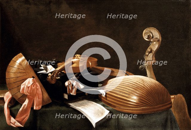 Still Life with Musical Instruments, c. 1650. Artist: Baschenis, Evaristo (1617-1677)