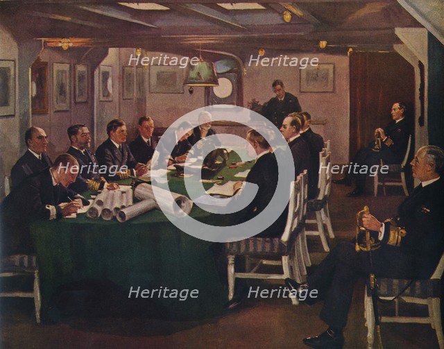 'Fore-Cabin, H.M.S. Queen Elizabeth, Rosyth, 16 November, 1918, (1935). Artist: Sir John Lavery.