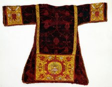 Dalmatic, Italy, Late 15th century; Apparels later due to satin binding. Creator: Unknown.